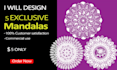 create exclusive mandalas design and line art coloring page