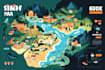 create a vector charming map illustration