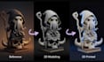 convert 2d to 3d printable stl model stylized 3d character design 2d to 3d model