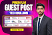 do premium SEO guest post backlinks and publish news article, guest post service