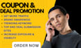 submit your coupon codes personally on 100 deal sites