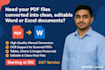 convert PDF to editable word or excel manually with accuracy