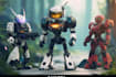 draw mecha robot armor character concept for you