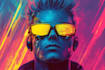 do retro synthwave pop neo sci fi cyberpunk arts and logo