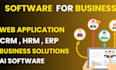 be custom software developer, ai saas app, pos, crm, erp, mlm, web app, cms, scm