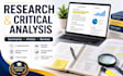 write critique analysis, essays, article, research and summaries
