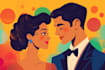 draw cartoon disney couple portrait