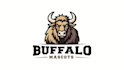 do head buffalo mascot logo design with company