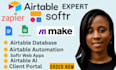 setup airtable, airtable automation, airtable database, client portal, softr, ai