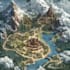 draw line art fantasy map illustration