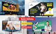 create billboard banner rollup and feather flag design