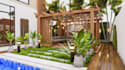 renew modern minimalist villa,exterior garden,outside patio,facade elevation,cgi