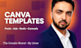 create editable social media posts,ads using canva pro