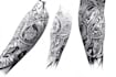 create sleeve tattoo design in geometric style