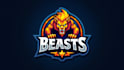 do beasts team mascot logo design with business