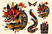 create any design in flash traditional tattoo style