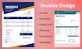 design auto calculated fillable pdf invoice template for you business