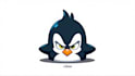 do angry penguin head cartoon mascot logo design