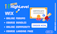 setup gohighlevel membership site, ghl community, gohighlevel online course, wix
