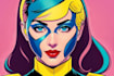 illustrate a superhero pop art portrait