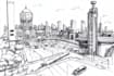 make hand draw architecture and urban design sketches