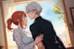 draw a couple illustration in anime style