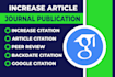publish article in peer reviewed journal index on google scholar eb1 eb2 niw