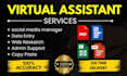 be creative virtual assistant, personal executive va, social media admin, canva