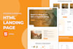 create a responsive landing page with HTML, CSS, and javascript
