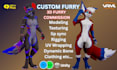 do custom vrchat avatar, furry nsfw vtuber model, vseeface animaze for unity