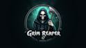 do grim reaper holding sickle mascot logo design