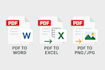 do fast and accurate PDF to word, excel, png, jpg etc conversion