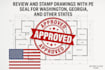 review and stamp drawings with pe seal for washington, georgia, and other state