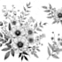 do a natural, floral design, line art, flower