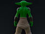 pose yoda 3d character,3d creature, animaze 3d muscular character,3d ue5 rigging