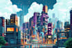 make futuristic cyberpunk, sci fi city for you