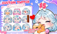 create twitch emotes or animated, and sub badges for discord, vtuber stream