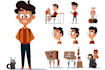 draw a vector 2d character, cartoon character