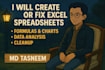 create or fix excel spreadsheets with formulas, charts, and analysis