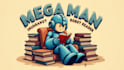 create a mega man inspired human robot reader logo