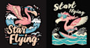 make amazing t shirt summer ostrich logo