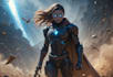 create scifi, superhero character art