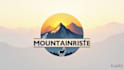 do simple mountain sunrise mascot logo design