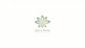 do flower line art mascot logo design