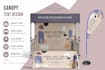 design canopy tent, table cover and feather flag design