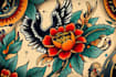 create custom logo old school traditional tattoo design