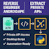 reverse engineer android app login build UI less python script