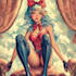 draw a custom pin up girl portrait illustration