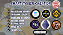 customize token creation, erc20, binance, bep20, sui solana, base smart contract