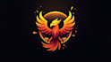 design super phoenix bird mascot logo with express delivery